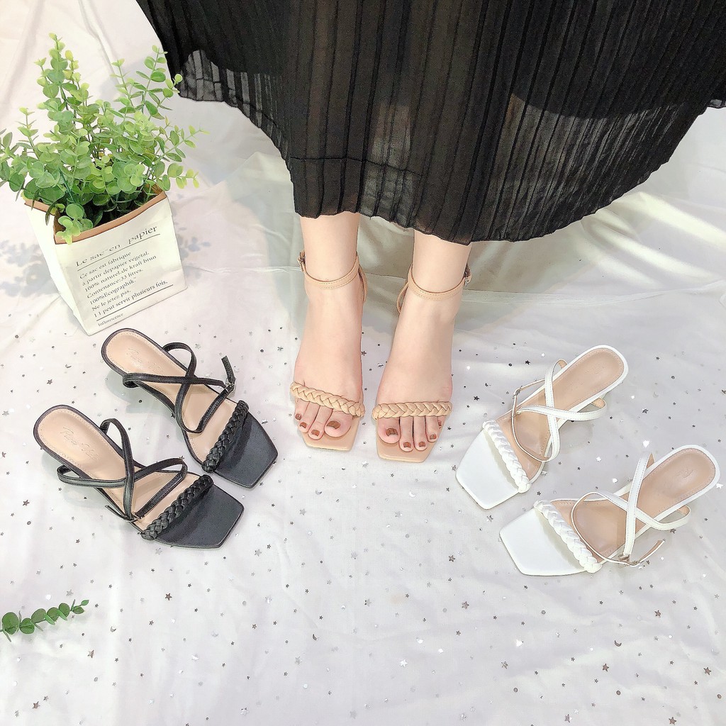 GIÀY SANDAL NỮ PURA QUAI NGANG THẮT TÍT 7P VNXK
