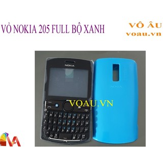 VỎ NOKIA 205 FULL BỘ MÀU XANH [CÓ PHÍM SƯỜN]