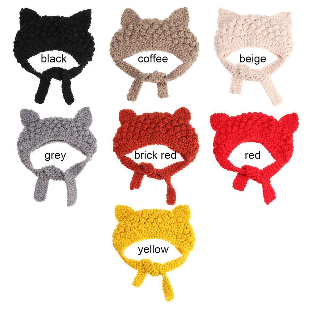 Mũ Beanie Dệt Kim Phối Tai Mèo Thoáng Khí Thời Trang Mùa Đông Xinh Xắn