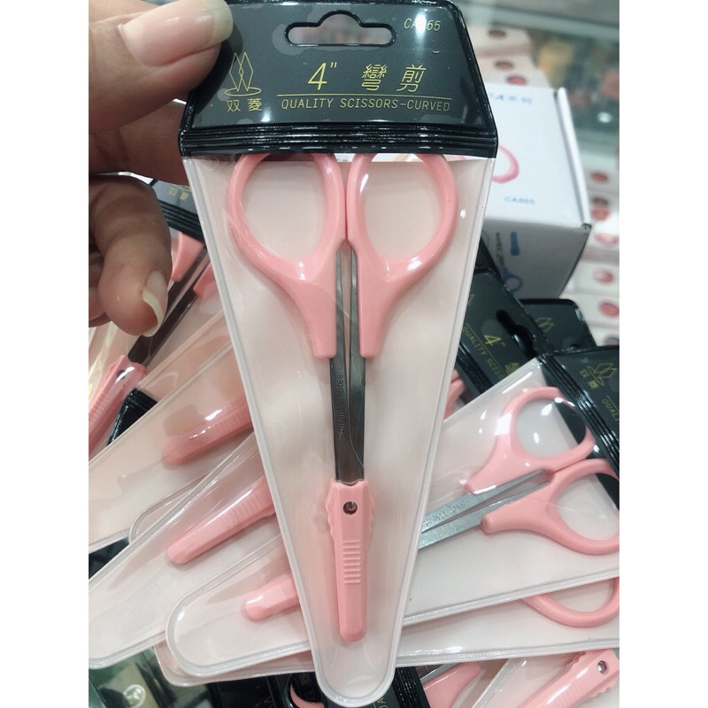 Kéo tỉa lông mày và lông mi mũi cong Quality Scissors (hồng)