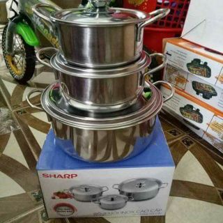Bộ nồi Sharp 3 nồi:16cm,20cm,24cm