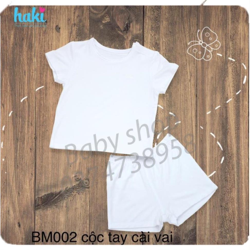 Bộ cộc tay cài vai vải sồi siêu mềm mịn HAKI - Modal BM002