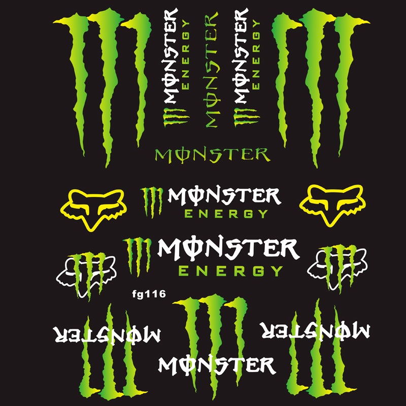 Miếng Dán Phản Quang Hình Quái Vật Trang Trí Xe Mô Tô Kawasaki ninja KYB
