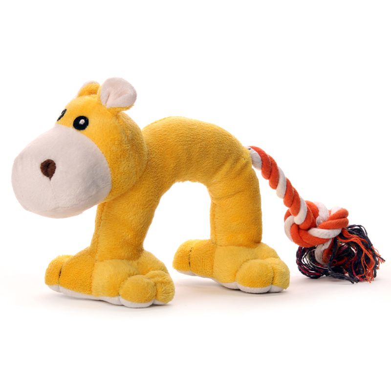 Đồ chơi nhồi bông Hình Hà Mã Màu Vàng Mềm Mại Làm Sạch Răng Cho Cún Cưng