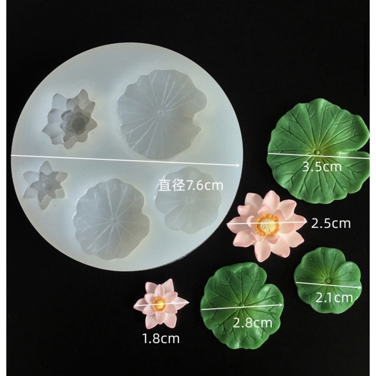 silicon hoa sen nhí tranh trí bánh