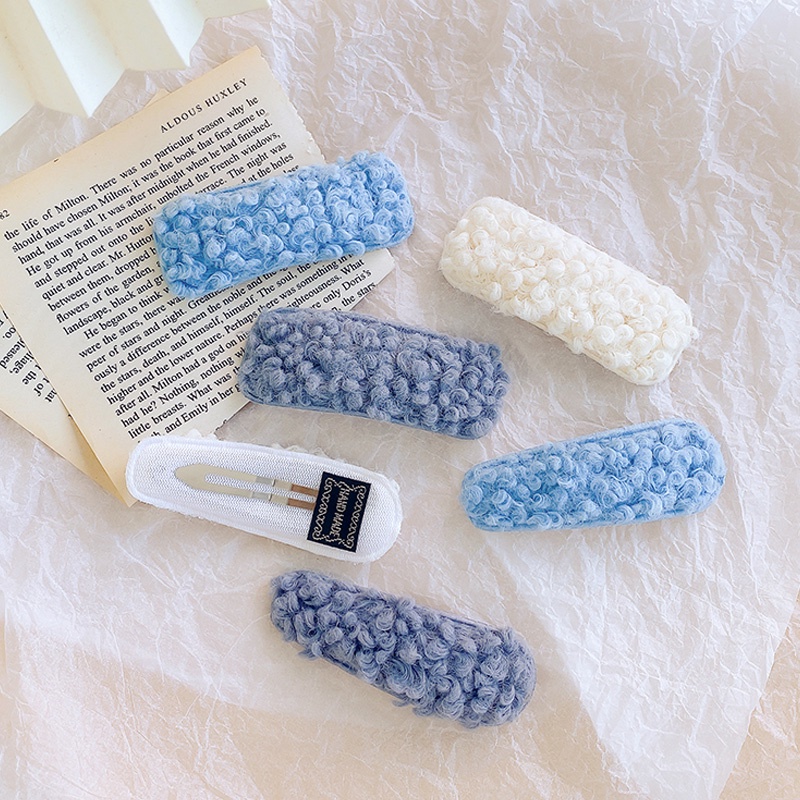 Kẹp tóc lông cừu kiểu Hàn Quốc thời trang mùa đông cho bé gái