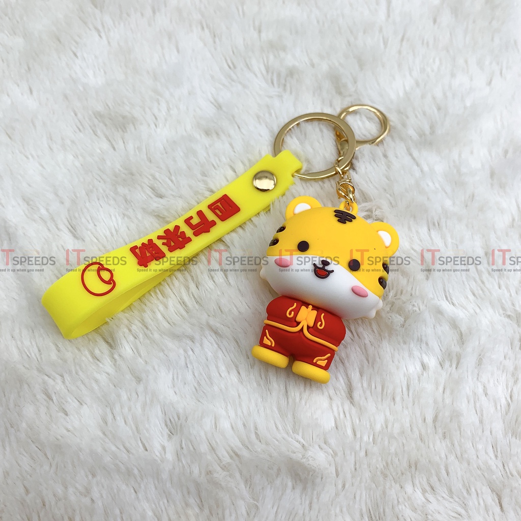 Móc Khóa Cute Hình Con Hổ May Mắn, Đáng Yêu, Dễ Thương, Chất Liệu Kim Loại Và PVC, Nước Sơn Bóng Đẹp, Hình Ảnh Sống Động