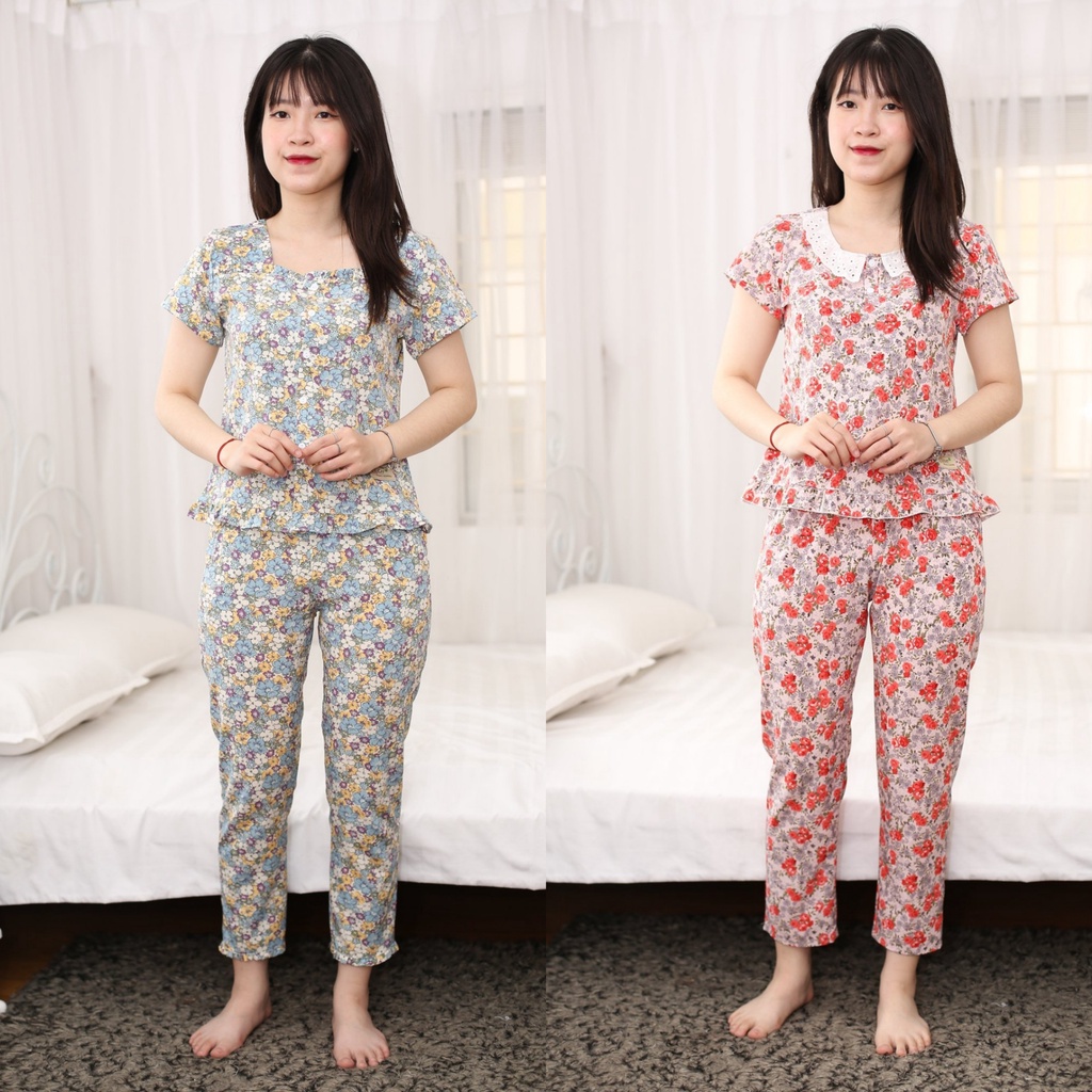 ĐỒ BỘ NỮ MẶC NHÀ, MẶC NGỦ HOA NHÍ PHỐI REN PHONG CÁCH