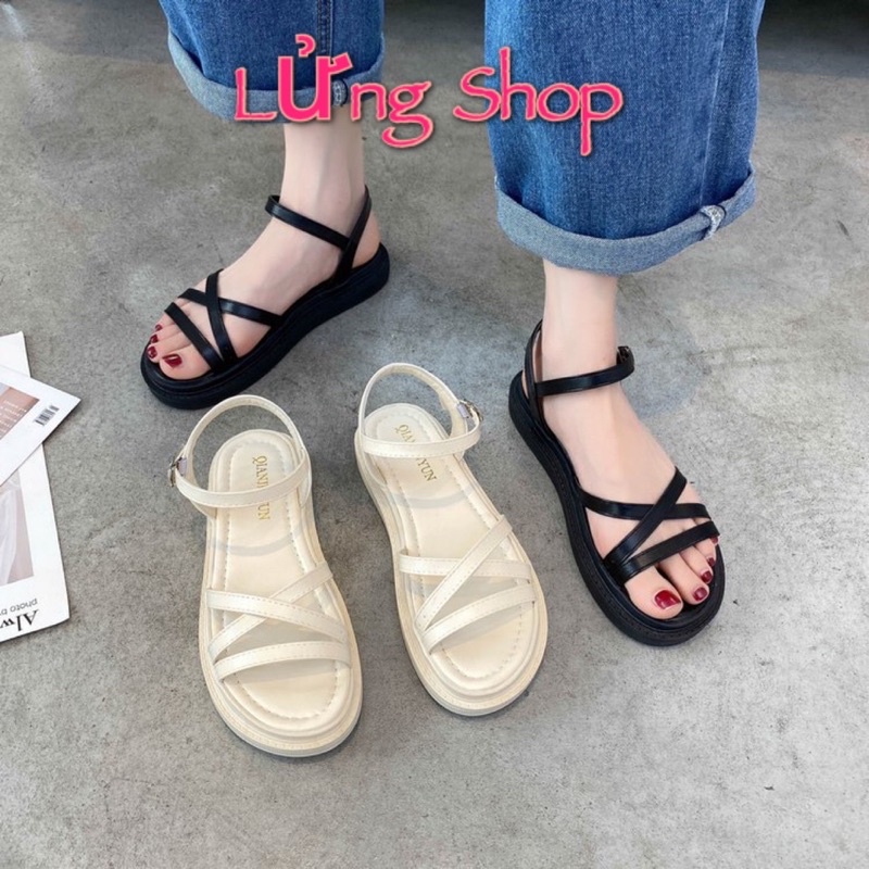 Dép Sandal Nữ Quai Hậu Lửng Shop Đế Hộp Cao 3 phân đế siêu êm siêu nhẹ