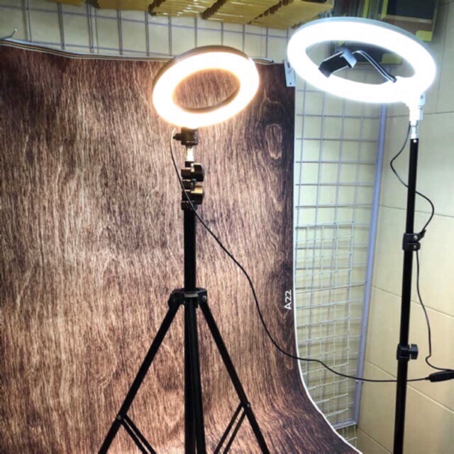 Bộ đèn led livestream, hỗ trợ bán hàng, makeup, chụp ảnh + chân kéo 2,1m+ giá đỡ đt  kèm clip