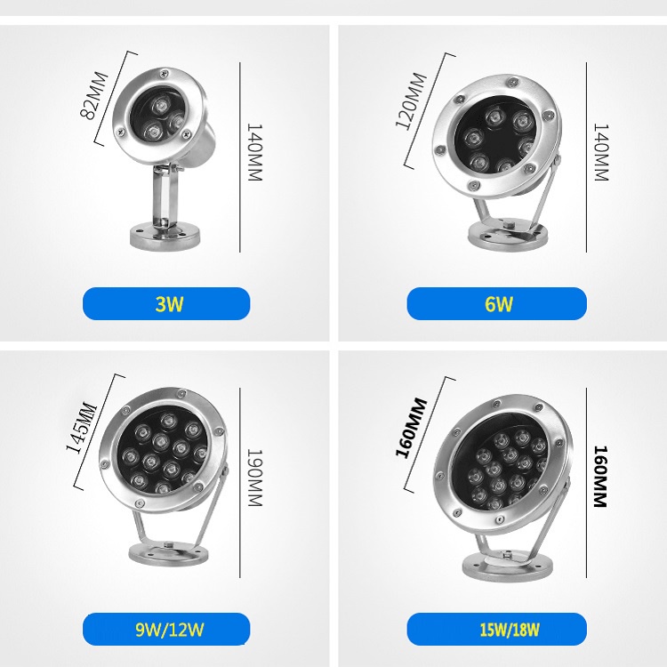 Đèn Led Âm Nước Chiếu Hồ Cá Koi - Điện Áp 12V và 24V - Chống Nước Ip 68 - Đủ Công Suất Ánh Sáng