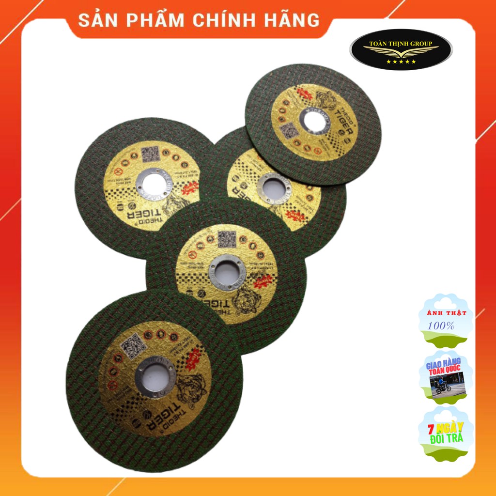 Đá Cắt Sắt, Inox Hiệu TIGER 100mm, 125mm Hàng Chính Hãng - Cắt Siêu Nhanh, Siêu Bén, Lâu Tan Đá
