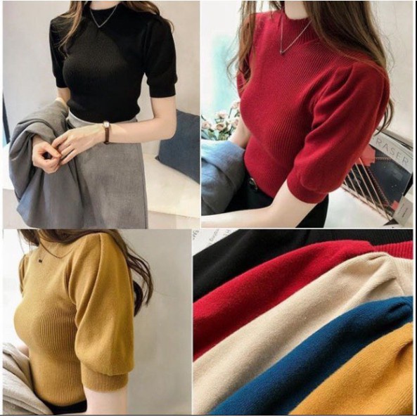 Áo len tay bồng lỡ siêu mềm, co giãn tốt - SCXA61