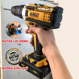 Máy Khoan Pin Cầm Tay Dewalt 36V Tặng Phụ Kiện 22 chi tiết Búa, Bắn Vít 3 Chức Năng Búa