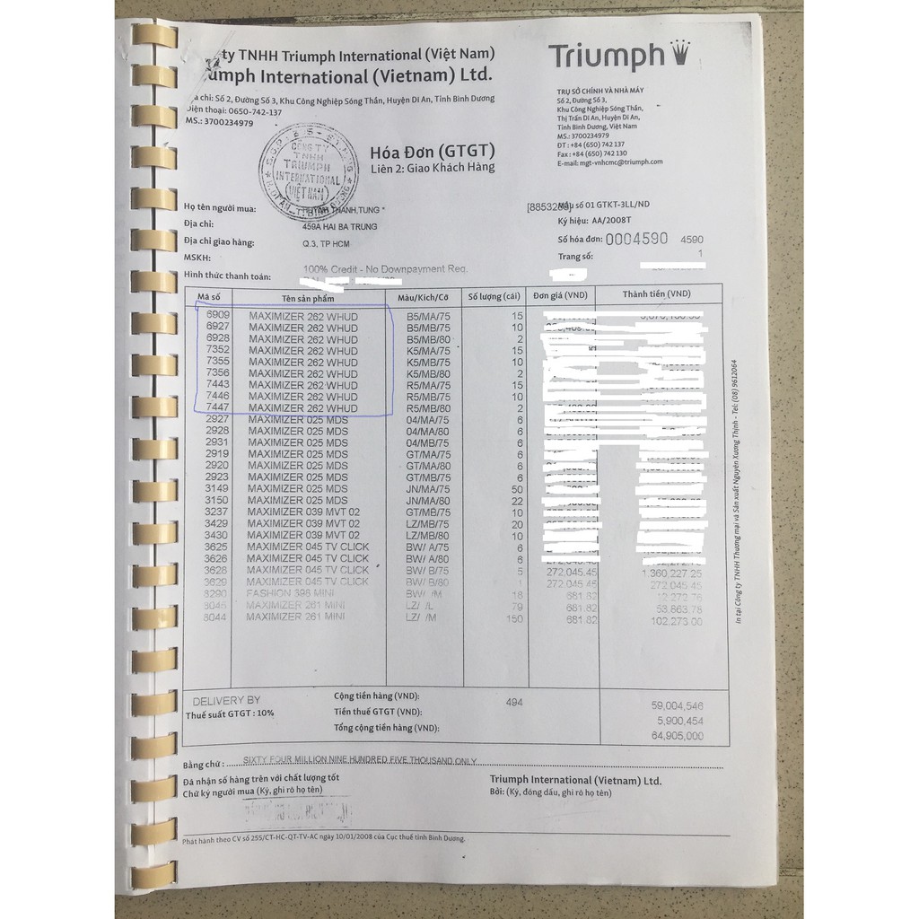 Áo ngực Triumph Maximizer 262 WHUD