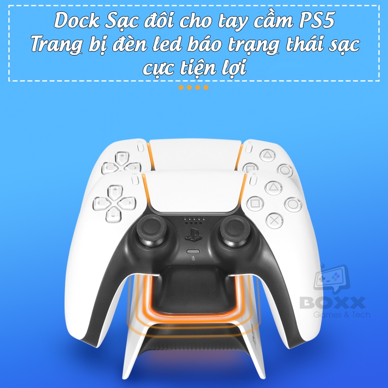 Đế sạc tay cầm PS5 DualSense, Dock sạc nhanh cho tay cầm PS5 mẫu mới