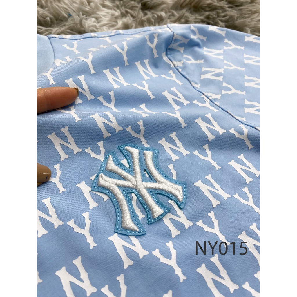 (HÀNG XUẤT XỊN) Áo xanh in mono logo thêu Ny015 Mờ lờ bê Monogram Blue Sky