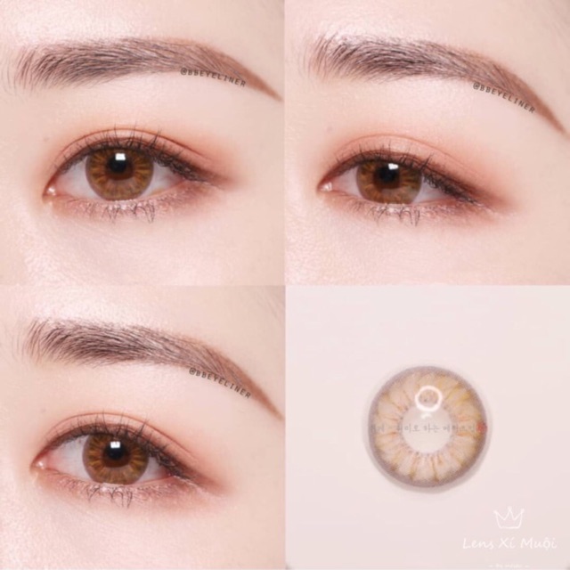 Lens mắt nâu Flow Brown( full độ cận từ 0-5 độ )