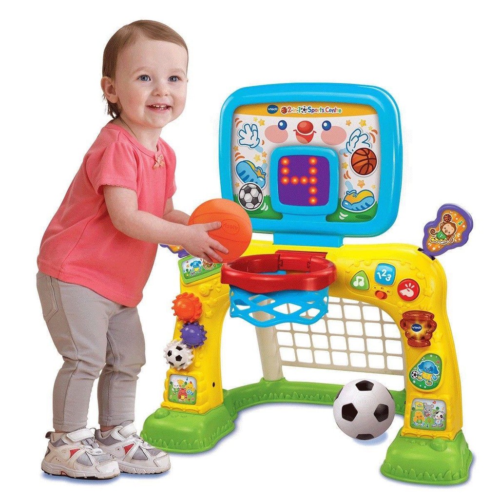 Đồ Chơi Trẻ Em Vtech - 80-156303 2-in-1 Sports Centre - Bộ Bóng Đá, Bóng Rổ