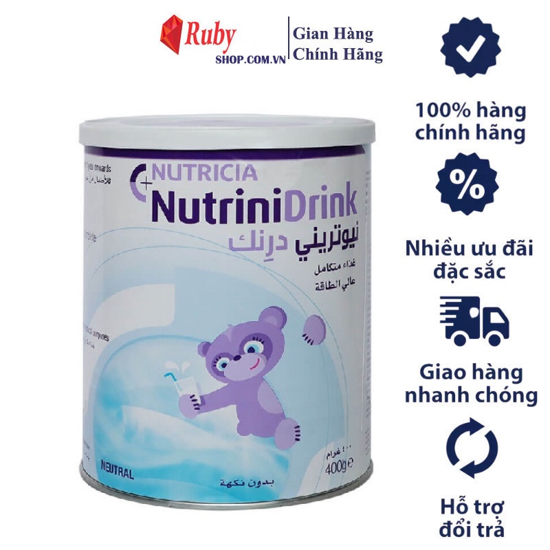 Sữa Bột Nutrini Drink Lon 400g Và Lốc Pha Sẵn Dinh Dưỡng Cao Năng Lượng