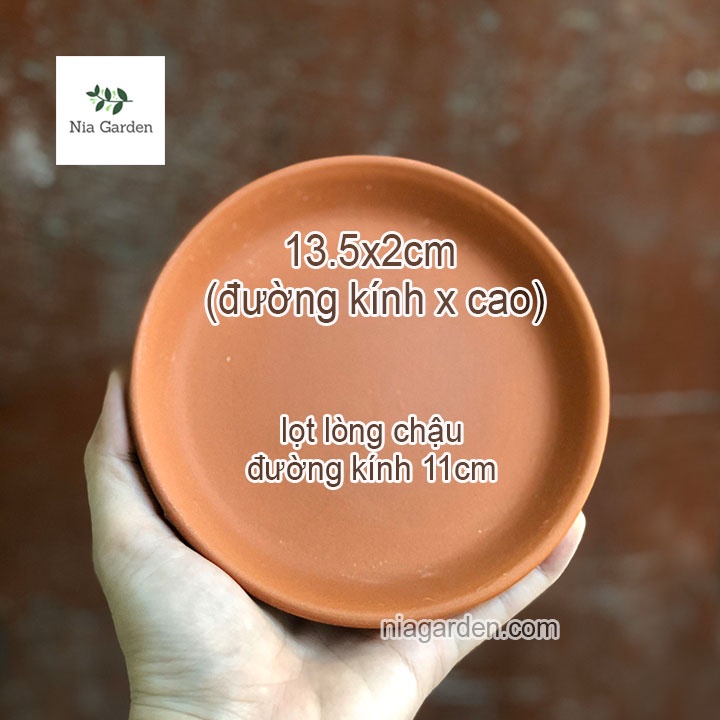 Dĩa lót đất nung tròn 13,5cm