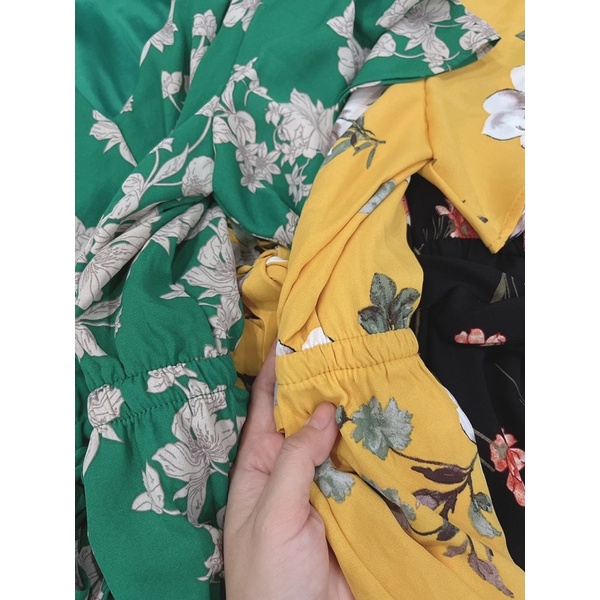 Đầm hoa vạt chéo xuất dư xịn