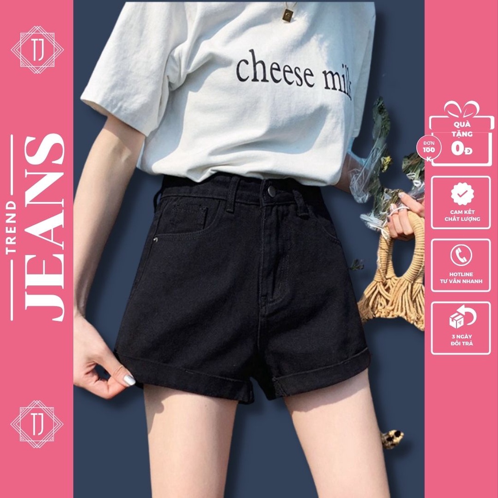 Quần short nữ, Quần đùi nữ chất liệu vải Jean co giãn cao cấp dày dặn tạo cảm giác vô cùng thoải mái khi mặc