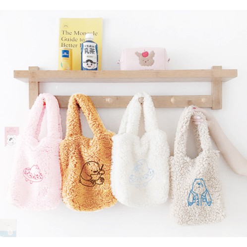 tote lông ba anh em gấu TTLS28 túi quai xách lông bare bear thêu dễ thương hot trend thần tượng hoạt hình idol