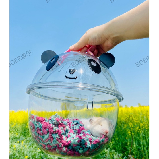 Lồng xách du lịch đi chơi gấu panda cho Hamster