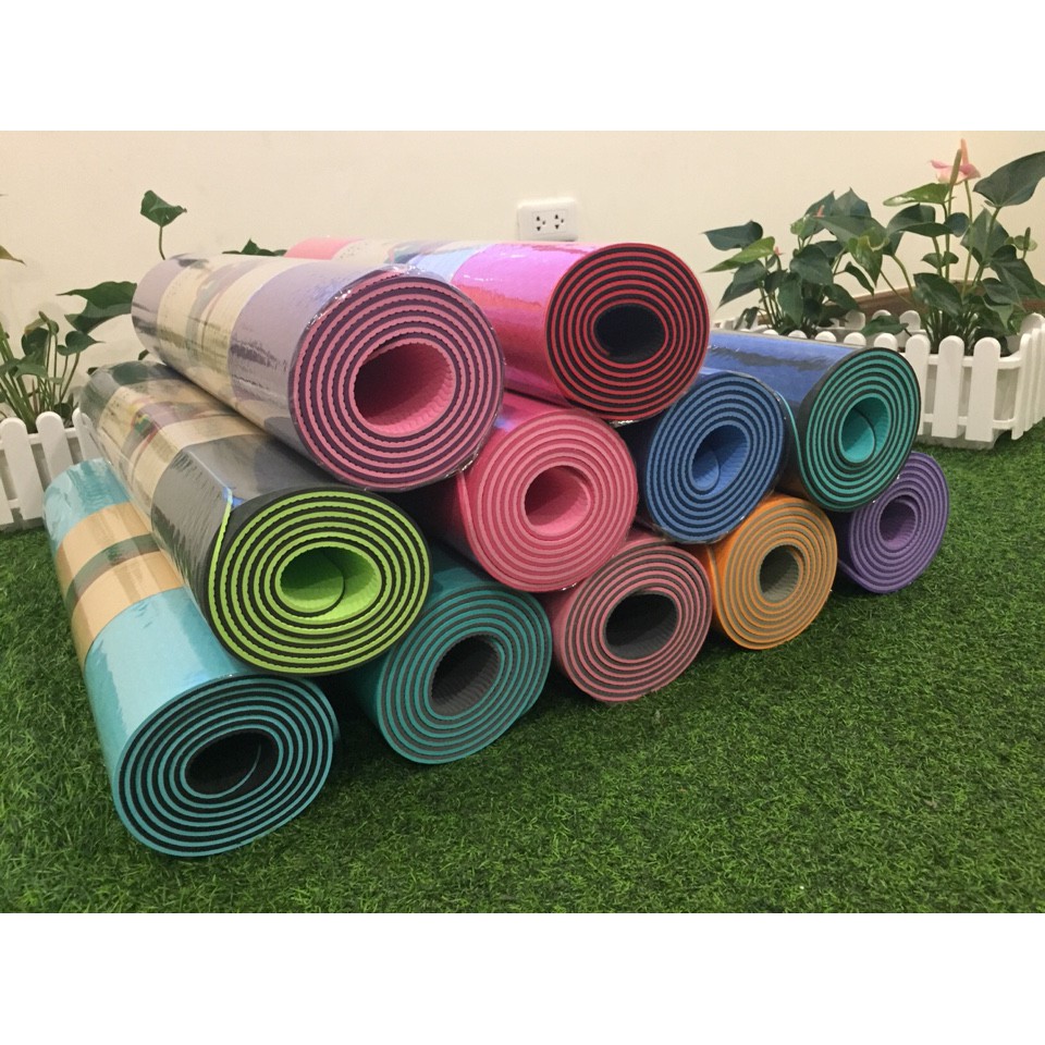 Thảm tập TPE YOGA MAT cao cấp Bstar 6mm 2 lớp - Tím