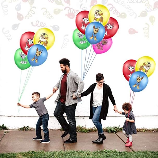 Set 10 Bong Bóng Cao Su 12 inch Hình Chú Chó Cứu Hộ Trang Trí Tiệc Cho Bé