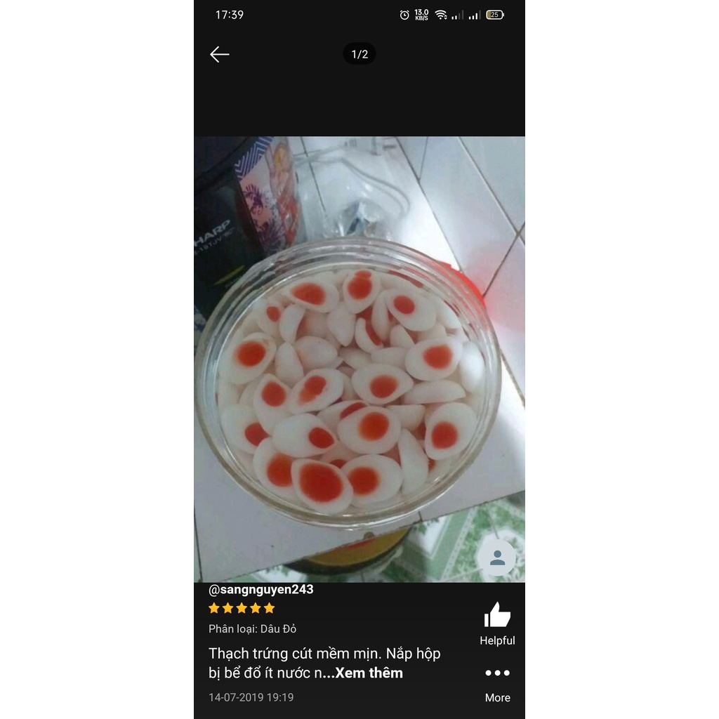 Thạch Trứng Cút Trung Lâm 2,5kg