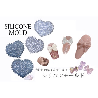 RIBBON Khuôn silicone dẻo nail đắp bột hình nơ