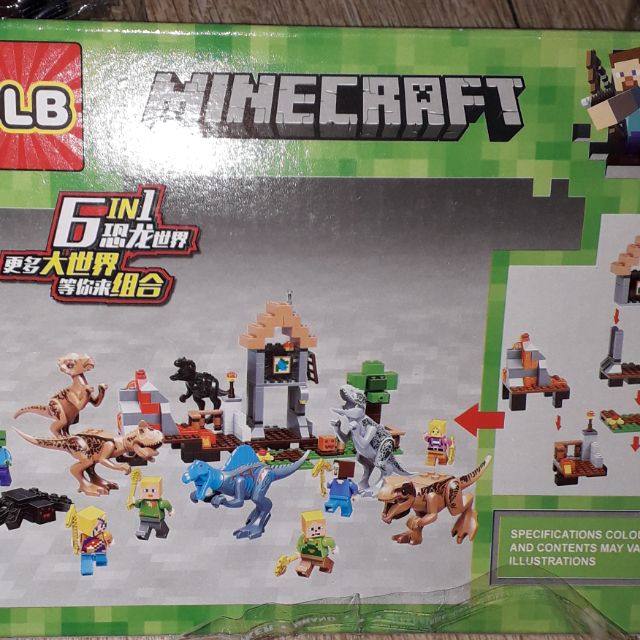 Lắp ráp 1 hộp LegoMineCraft đại chiến Khủng long 3D94