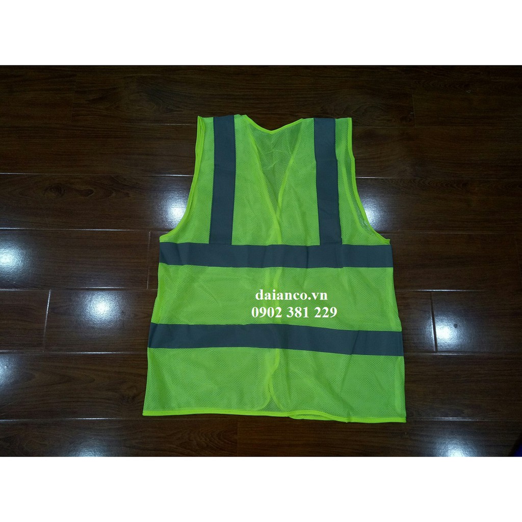 Áo phản quang lưới bảo hộ công trình dán - hình thật