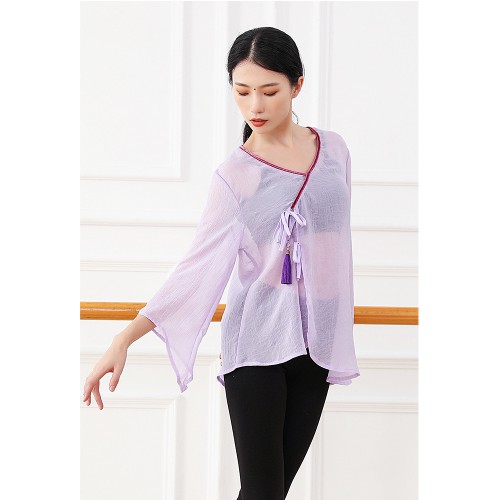 Áo vạt chéo đính tua rua