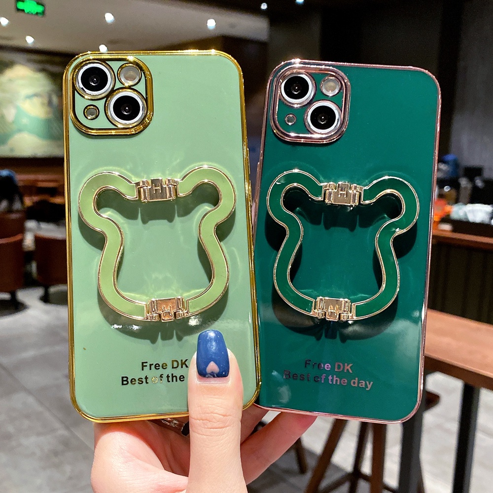 Ốp Điện Thoại Hình Gấu 6D Cho OPPO A57 2022 A96 A76 A16 A15 A15s A54 A74 5G A94 A15 A15s A53 A33 A52 A92 A9 A5 2020