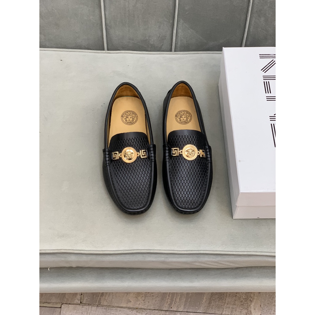 Giày lười nam cao cấp da thật VERSACE thiết kế sang trọng mang hơi hướng cổ điển đem đến sự thời thượng
