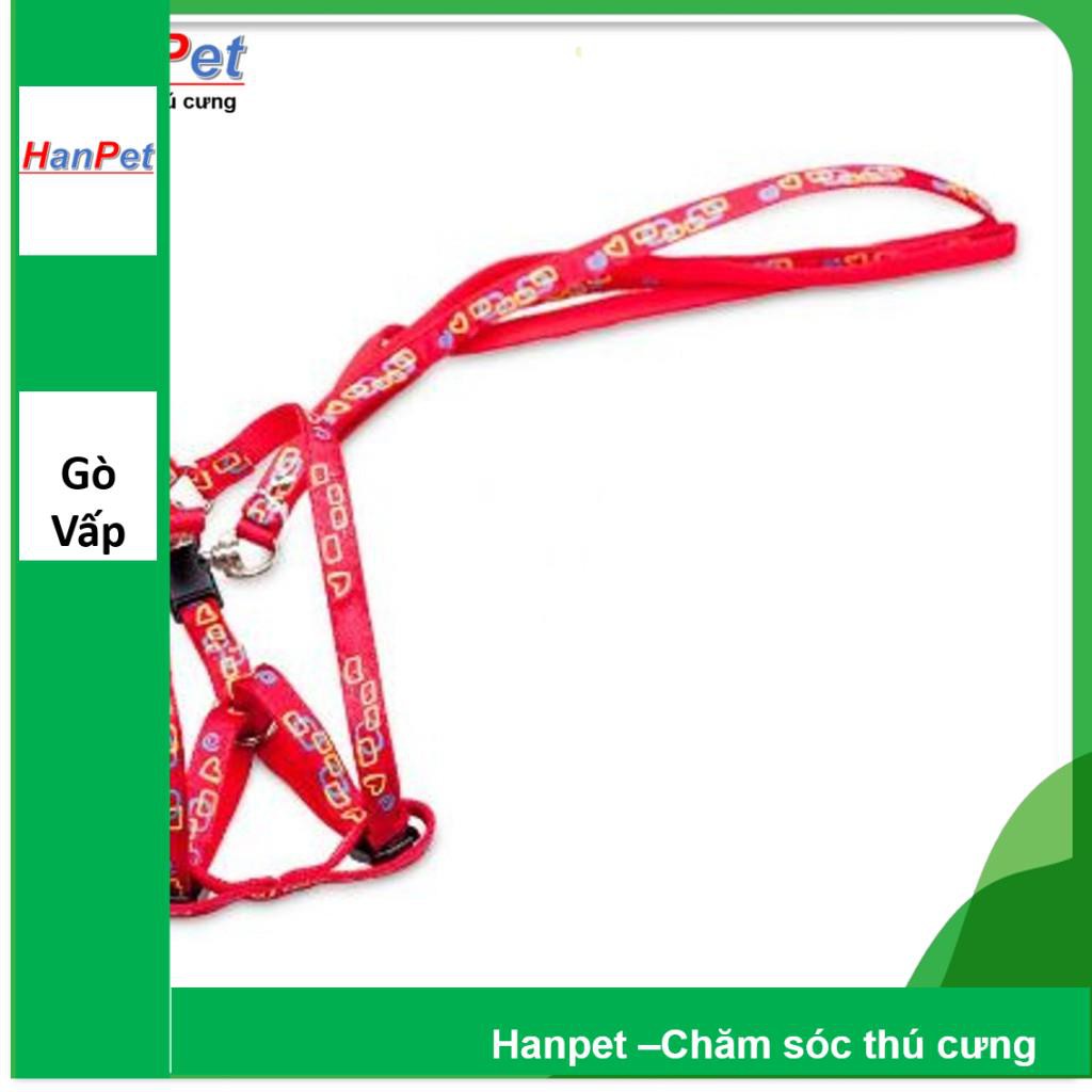 Hanpet.GV- Dây dắt chó mèo + dây yếm đai yên ngựa cho chó mèo từ 4- 7kg (- 346)