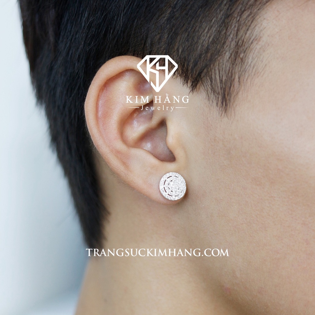 Khuyên Tai BẠC Thiết Kế Full Đá Tấm Thiết Kế Mới 2022