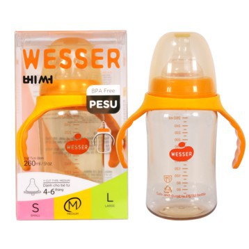 Bình sữa Wesser PESU cổ rộng có tay cầm - Hàng sẵn