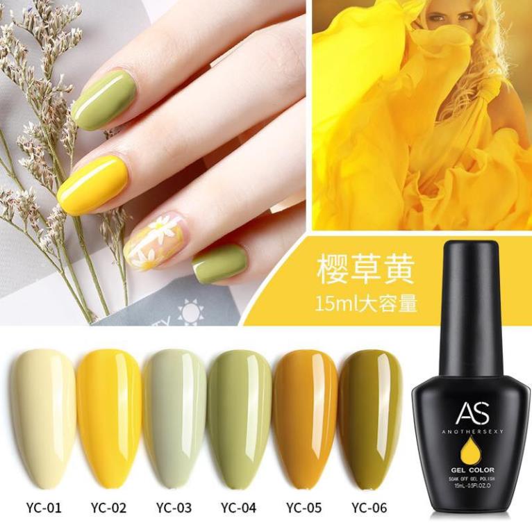 Sơn Gel AS vỏ đen Mã YC ( Cam Kết Chính Hãng - làm khô sơn gel bằng máy hơ uvled )