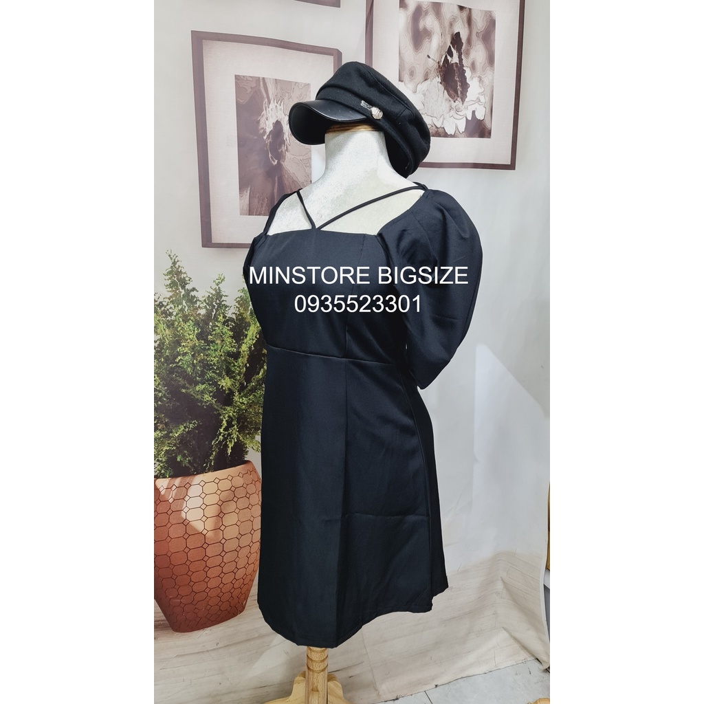 ẢNH THẬT  MINSTORE Bigsize Đầm cổ vuông dây chéo D930