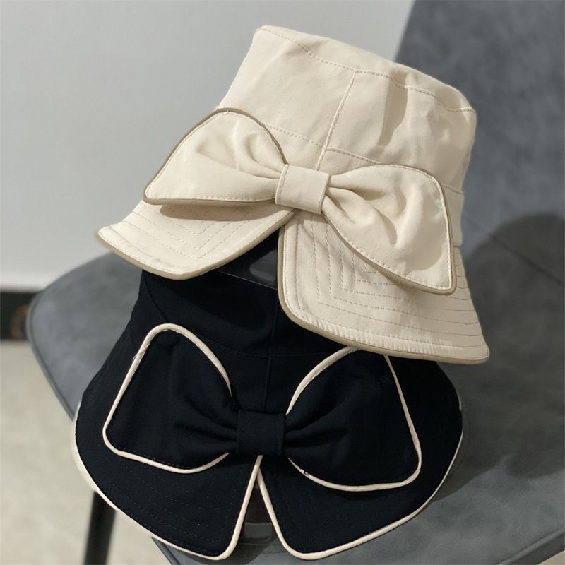 Nón  Vải Chống Nắng Đi Biển Nơ To Viền Chỉ