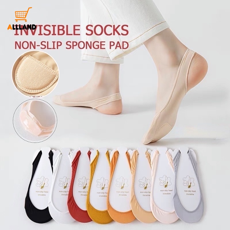 Vớ Thuyền Bằng Vải Lụa Lạnh Siêu Mỏng / Nửa Chống Trượt Màu Trơn Thoải Mái Chống Trượt Cho Nữ