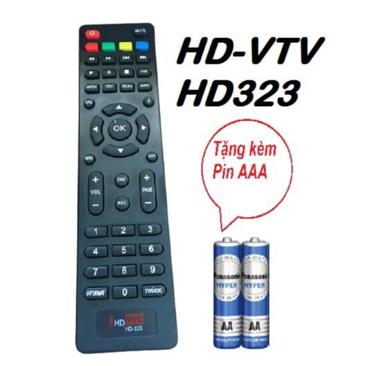 Điều khiển VTV HD-323 - Tặng kèm pin-Remote đầu thu truyền hình VTV HD 323