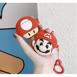☘️Tặng kèm móc treo☘️Case Airpod 1 2- Vỏ bao bọc Mario Cover đựng tai nghe không dây Airpods game Super Mario Bros