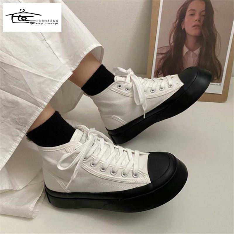 Giày Thể Thao Canvas Cổ Cao Thời Trang Retro Nhật Bản
