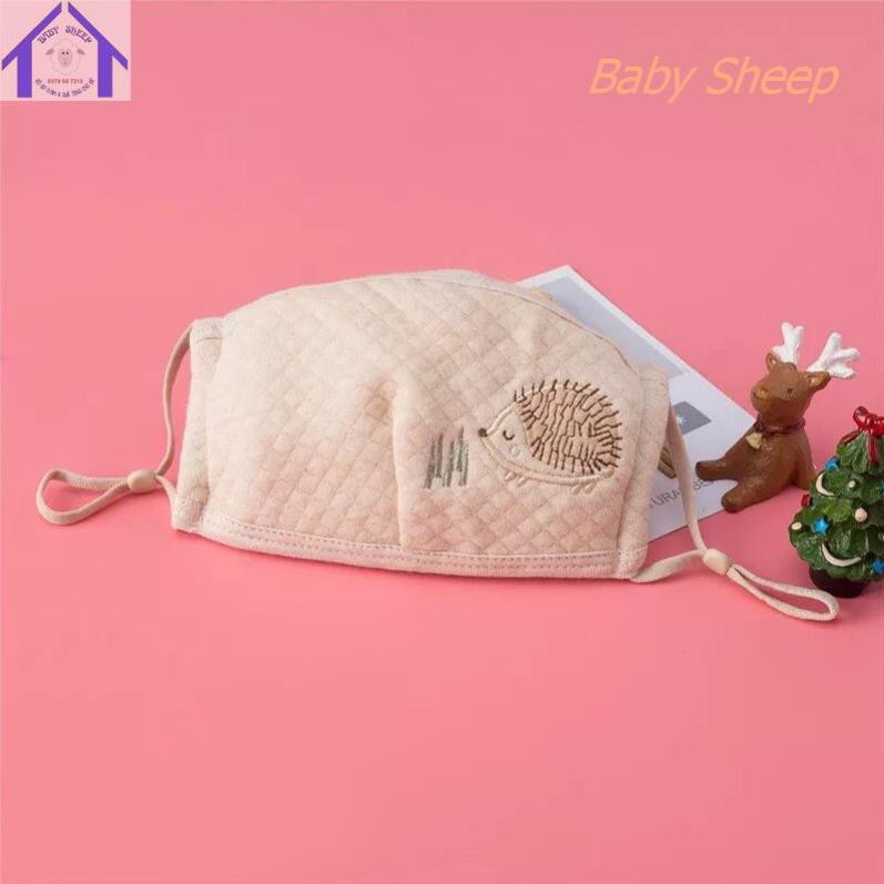 Khẩu trang cho bé ORGANIC 100% COTTON HỮU CƠ TỰ NHIÊN  HỌA TIẾT DỄ THƯƠNG CHO BÉ 0-7 TUỔI
