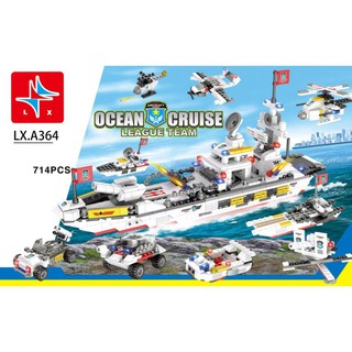 Lego Ghép Hình Tàu Chiến, Máy Bay Hải Quân 713 Miếng Ghép SP643